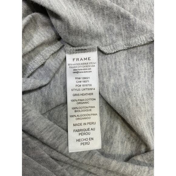 Frame 'Le' Grey Cotton Mid Rise V-Neck Tee Size S - Picture 5 of 5